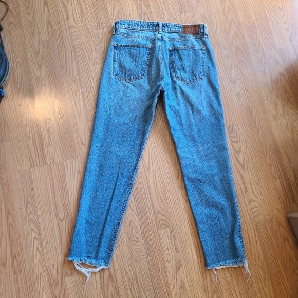 RAG & BONE ROSA MID-RISE BOYFRIEND JEAN denim straight raw hem distressed sz 28 - Picture 4 of 8